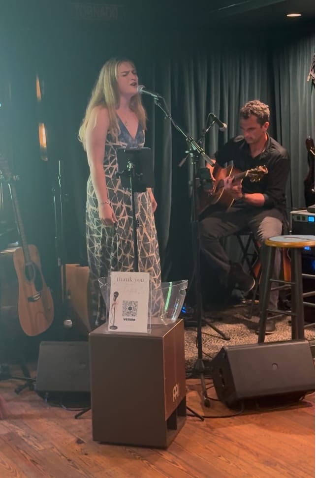 Stella Gavitt singing live with her band at The Tornado Room, Leiper's Fork, TN